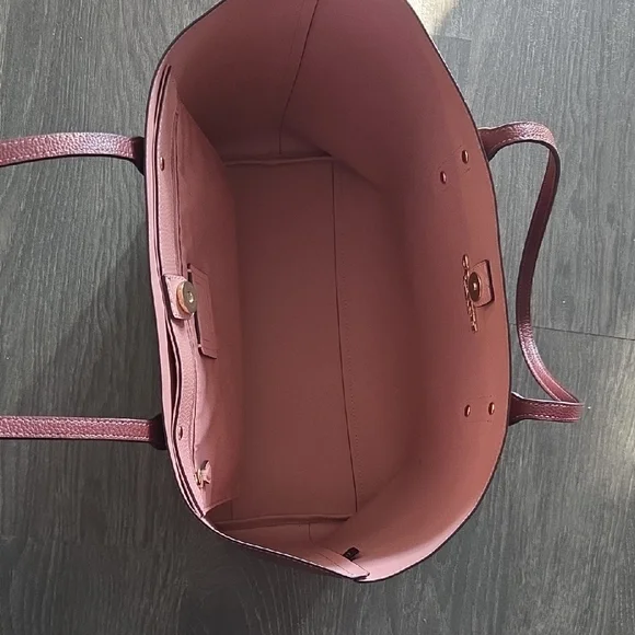 Coach Oversize Maroon Leather Tote - Picture 5 of 7